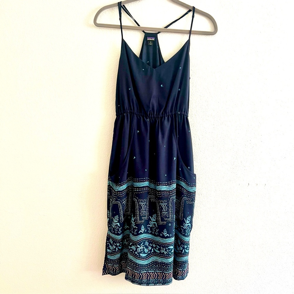 Patagonia W's Lost Wildflower Navy Racerback Midi Dress